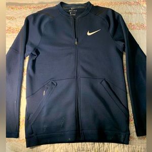 Nike Pro Dri-FIT Navy Blue Zip-Up - Size Small